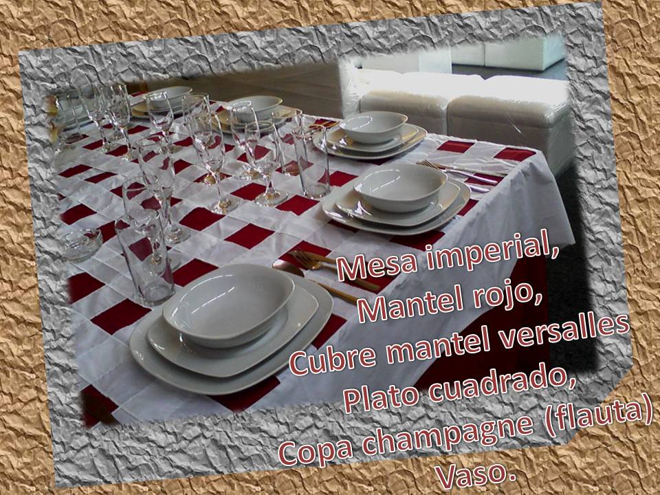 Alquiler mesa cuadrada